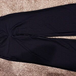Women's Black Pinstripe Straight Leg Pants (C/38)